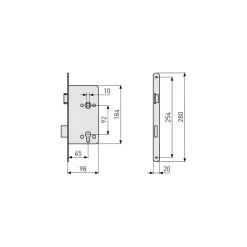 Einsteckschloss für Haustüren 20 x 280 mm rund ^ Abus Outlet