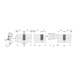 Profilzylinder D6XNP 30/30 mm ^ Abus New