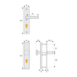 Schutzbeschlag KLN 314 F9 beidseitig ^ Abus Best