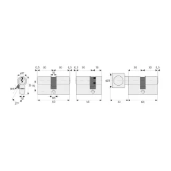 Türzylinder E20NP 35/35 mm ^ Abus