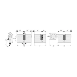 Türzylinder E20NP 10/30 mm ^ Abus