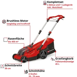 Akku-Rasenmaeher GP-CM 36/450 2x4,0Ah ^ Einhell