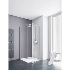 Alexa Style 2.0 Drehtuer inkl Seitenwand192x90x90cm Alu Natur, Klar hell ^ Schulte New