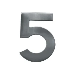 Edelstahl-Hausnummer 5 satiniert ^ Alpertec New