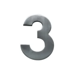 Edelstahl-Hausnummer 3 satiniert ^ Alpertec
