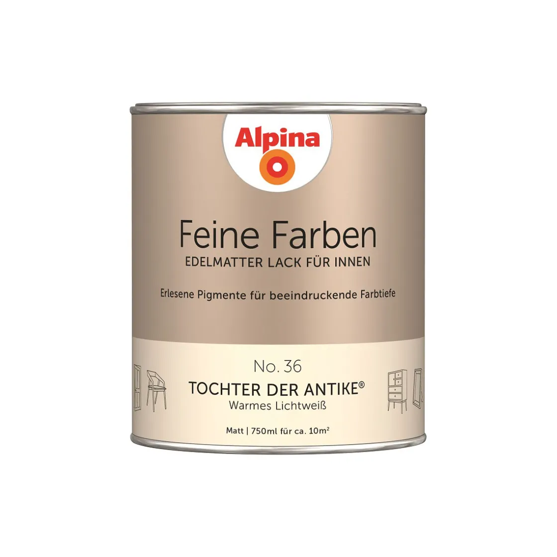Buntlack Feine Farben Lack No 36 Tochter der Antike edelmatt 750ml ^ Alpina Clearance