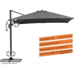 Ampelschirm Rhodos Twist 300x300 anthraz ^ Schneider Schirme Clearance