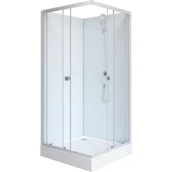 Komplettdusche Essential, eckig, Farbe: Silber, 85x85x197,5cm ^ Aurlane Clearance