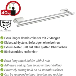 Badetuchstange Duo Orea Matt Turbo-LockEdelstahl ^ Wenko Online