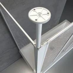 Badewannenaufsatz 3-teilig mit Seiten-wand und Deckenstütze 1288x1400mm T750mm ^ Schulte New