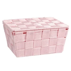 Badkorb mit Deckel Mod. Adria, rosa ^ Wenko Sale
