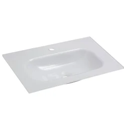 BADMOBIL Glaswaschtisch 60 x 15 x 43 cm ohne Überlauf weiß ^ Online