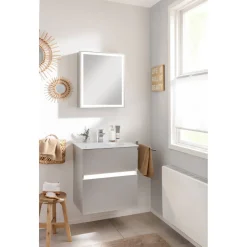 BADMOBIL Glaswaschtisch 60 x 15 x 43 cm ohne Überlauf weiß ^ Online