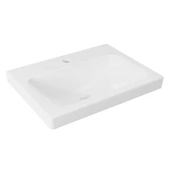 BADMOBIL Keramikwaschtisch CRAFT 49 x 5 x 37 cm ohne Überlauf weiß ^ Clearance