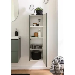 BADMOBIL Midischrank CRAFT 30 x 110 x 33 cm Tür mit Push-To-Open grün-matt ^ Sale