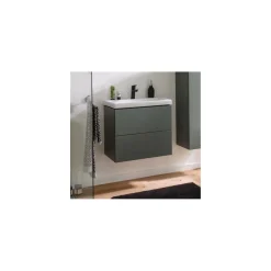 BADMOBIL Waschtischunterschrank CRAFT 49 x 54 x 36 cm 2 Schubladen mit Push-To-Open grün-matt ^ Hot
