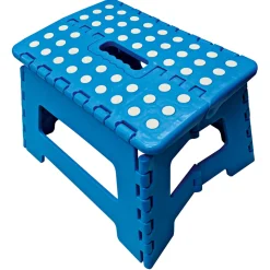 Klapphocker 25 x 28 x 23 cm blau mit Tragegriff ^ Basic Sale