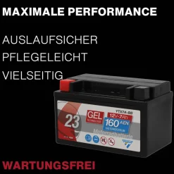 Batterie GEL YTX7A-BS 7Ah 160A ^