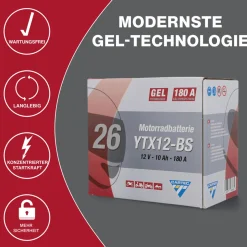 Batterie GEL YTX12-BS 12Ah 240A ^ Clearance