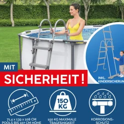 Steel Pro Max Frame-Pool-Set mit Filterpumpe Durchmesser 366 x 100 cm grau ^ Bestway Clearance