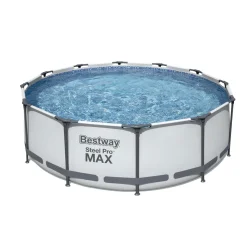 Steel Pro Max Frame-Pool-Set mit Filterpumpe Durchmesser 366 x 100 cm grau ^ Bestway Clearance