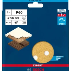 Expert C470 Schleifpapier mit 8 Löchern für Exzenterschleifer 125 mm G 60 5- teilig ^ Bosch Professional Online