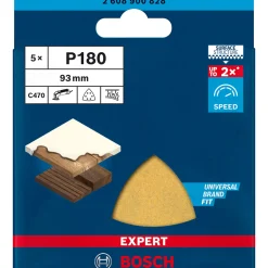Expert C470 Schleifpapier für Deltaschleifer 93 mm G 180 5 Stück ^ Bosch Professional New