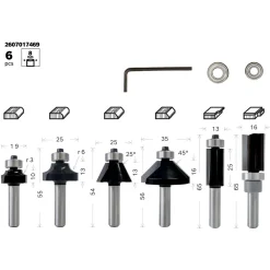 Rand- und Kantenfräse-Set GKF 12V 6-teilig ^ Bosch Professional Outlet