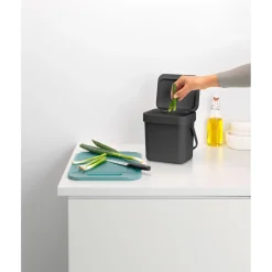 Brabantia Abfalleimer Sort & Go 18,8 x 18,1 x 13,9 cm grau ^ Outlet