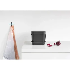 Brabantia Abfalleimer Sort & Go 18,8 x 18,1 x 13,9 cm grau ^ Outlet