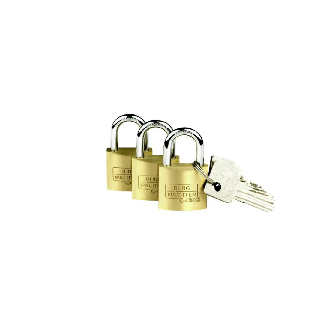 Vorhängeschloss-Set Trio 222 30 49,4 30 x 49,4 x 11,7 mm Messing ^ Burg Wächter