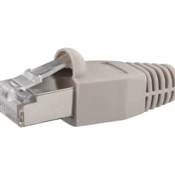 CAT6 Netzwerkstecker 10St. mit Kabel-Fuehrung grau ^ Schwaiger New