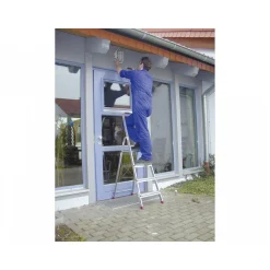 CORDA Stufen-Stehleiter, Aluminium, bis10 kg belastbar Stufen, AH ca. 2,80 m ^ Krause Best