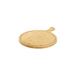Pizzaschneidbrett m/Griff, Bambus,Dm.350x20 mm, gesamt Laenge 460 mm ^ COZZE Clearance