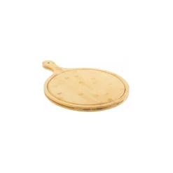 Pizzaschneidbrett m/Griff, Bambus,Dm.350x20 mm, gesamt Laenge 460 mm ^ COZZE Clearance