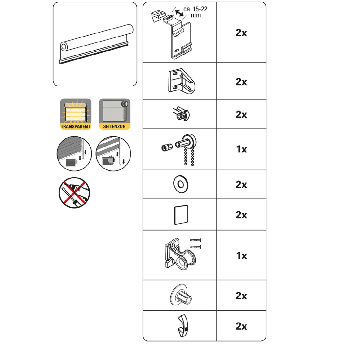 Doppelr. Easy Fix grau ^ Gardinia Discount