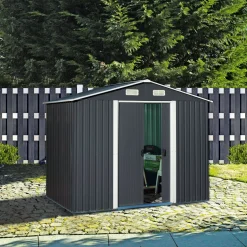 Gerätehaus Moritz carbon und weiß 204 x 186 x 132 cm ^ Durabil Sale