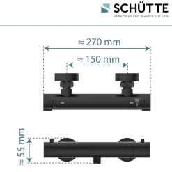 Duschthermostat London,schwarz-matt, 1/2Verbruehschutz und Wassersparfunktion ^ Schütte