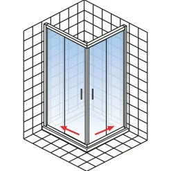 Eckeinstieg 4-teilig silber klar hell1800x750-900x750-900 3-/4-mm ESG ^ Schulte Discount