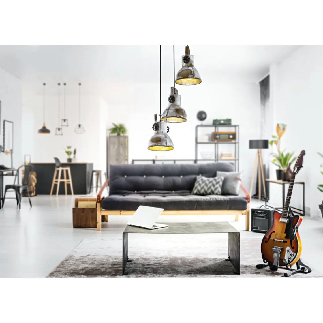 Hängeleuchte Barnstaple 3er grau ^ Eglo Discount