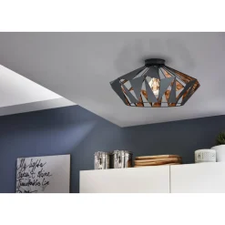 LED Deckenleuchte Carlton 6 schwarz/kupfer ^ Eglo New