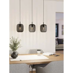 LED Pendelleuchte Romazzina 3-flammig schwarz ^ Eglo Online