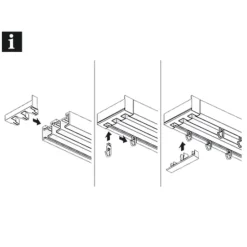 Endkappe System m. Ausklingg.für 3flg Schine grau ^ Gardinia Hot