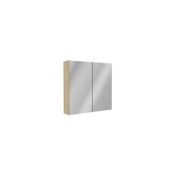 Compactline Spiegelschrank Lindberg Eiche 2 Türen 700x680x156mm Innenspiegel 2 Glasböden ^ Fackelmann Outlet