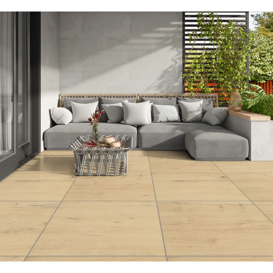 Feinsteinzeug-Platte No 1 Tile Wood beige 60 x 60 x 2 cm ^