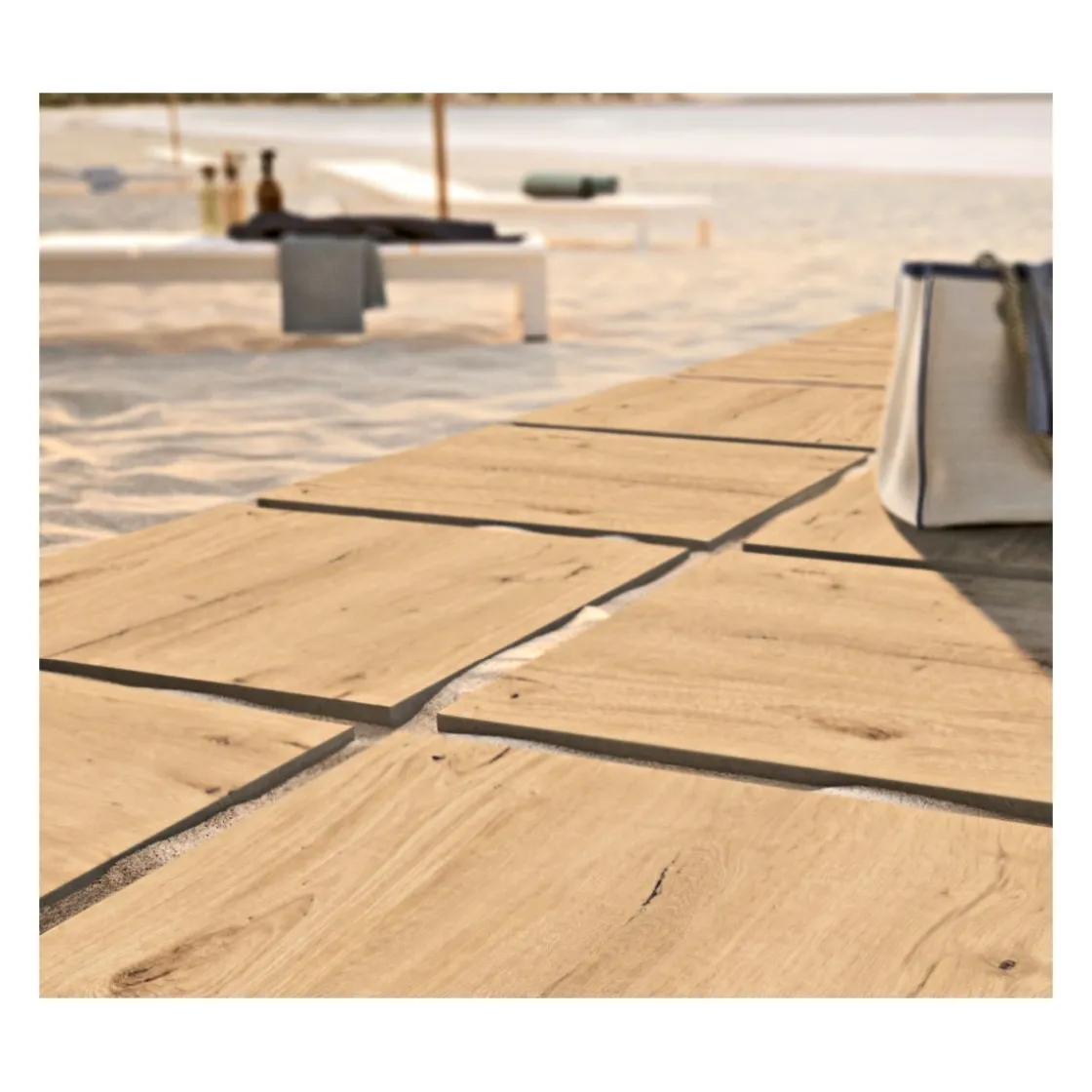 Feinsteinzeug-Platte No 1 Tile Wood beige 60 x 60 x 2 cm ^