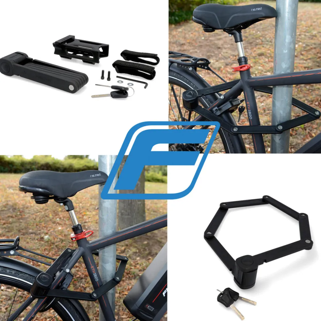Faltschloss mit Halter 85 cm ^ Fischer Bikes Sale