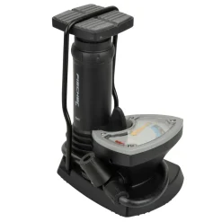 Fuß-Standpumpe mit Manometer und Adapter schwarz ^ Fischer Bikes