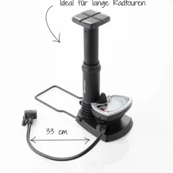 Fuß-Standpumpe mit Manometer und Adapter schwarz ^ Fischer Bikes