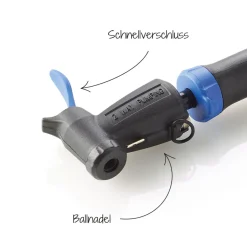 Mini-Pumpe mit Doppelhub reversibel silber ^ Fischer Bikes Clearance